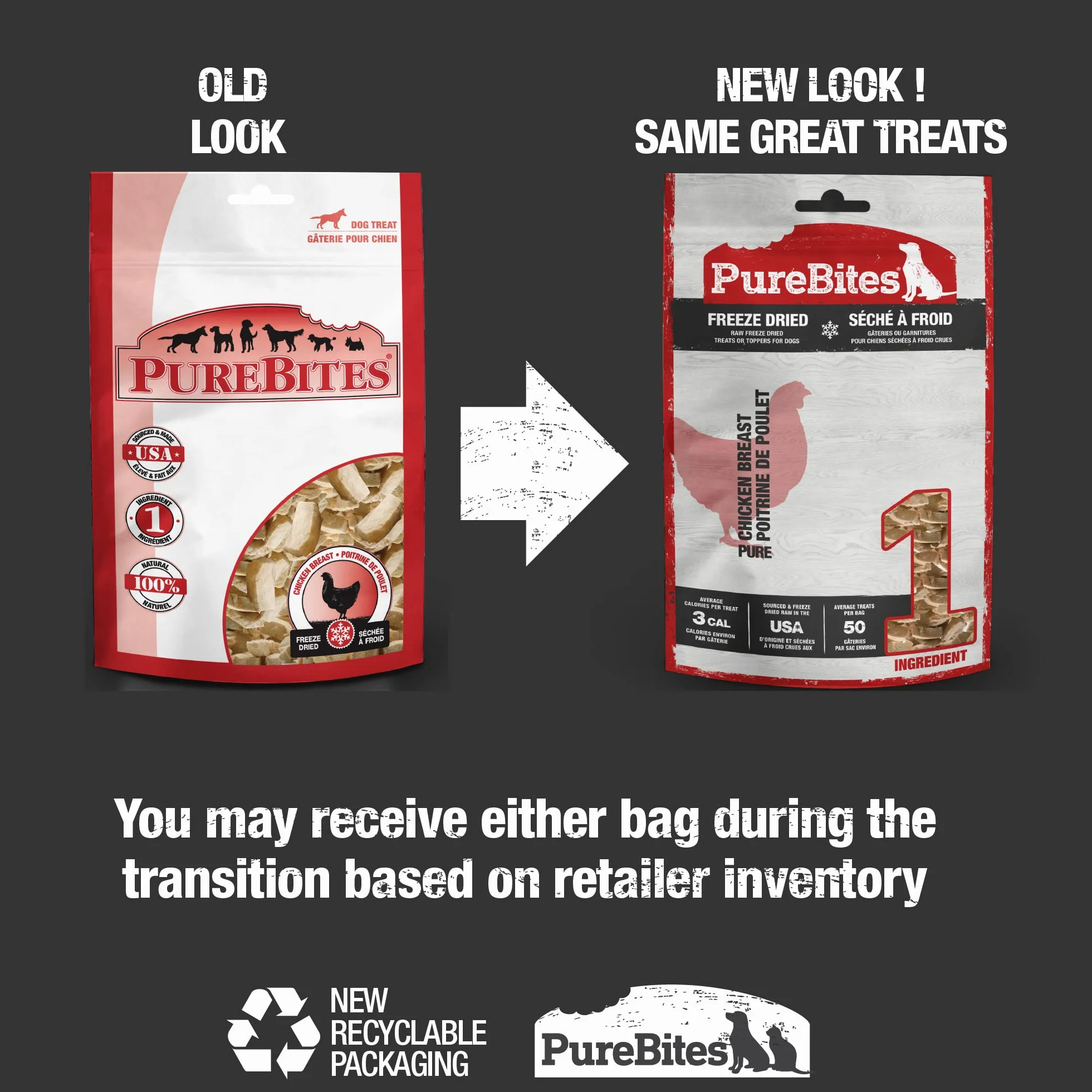 PureBites Dolcetti per cani liofilizzati al pollo, 1 ingrediente, prodotti negli Stati Uniti, 783,8 g