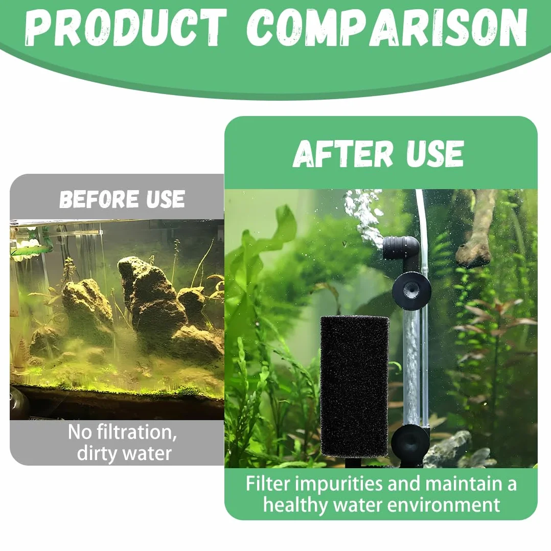 10 Pezzi Spugna Prefiltro Per Acquario Spugna Filtro Copertura Protettiva Spugna Per Pesci Piccoli Gamberetti Acquario Nero Ca. 6C