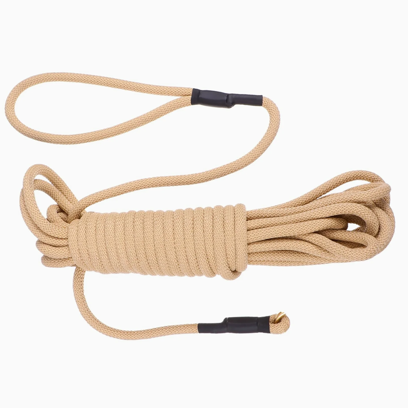 Guinzaglio per Cani lungo Addestramento Outdoor, 10 M | Gancio, Polipropilene Khaki, Resistente ai Morsi e Ammortizzante, per Corsa e Camminata