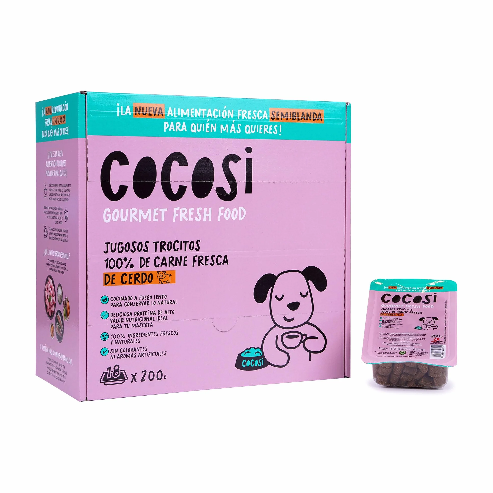 CoCosi Alimento Semiumido per Cani Nutrizione Completa Deliziosa Alta Palatabilità (3.6 KG, Gusto Maiale)