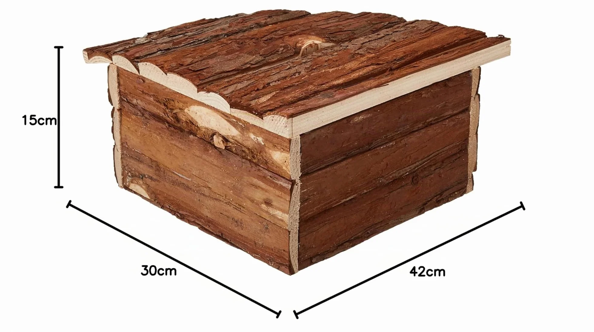 Croci Wood Corner House - Casetta per Roditori e Porcellini D'India, Rifugio in legno ad angolo,Accessori per criceti e topi, 42X15X30 CM
