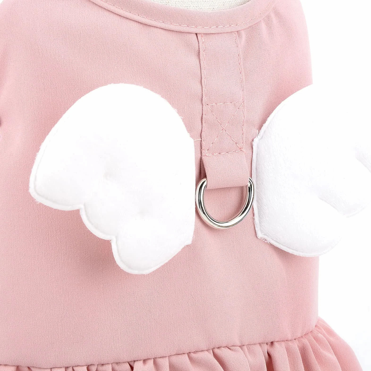 Angel Wing vestito per cani con anello a D, gonna per cuccioli, abbigliamento estate, rosa, L