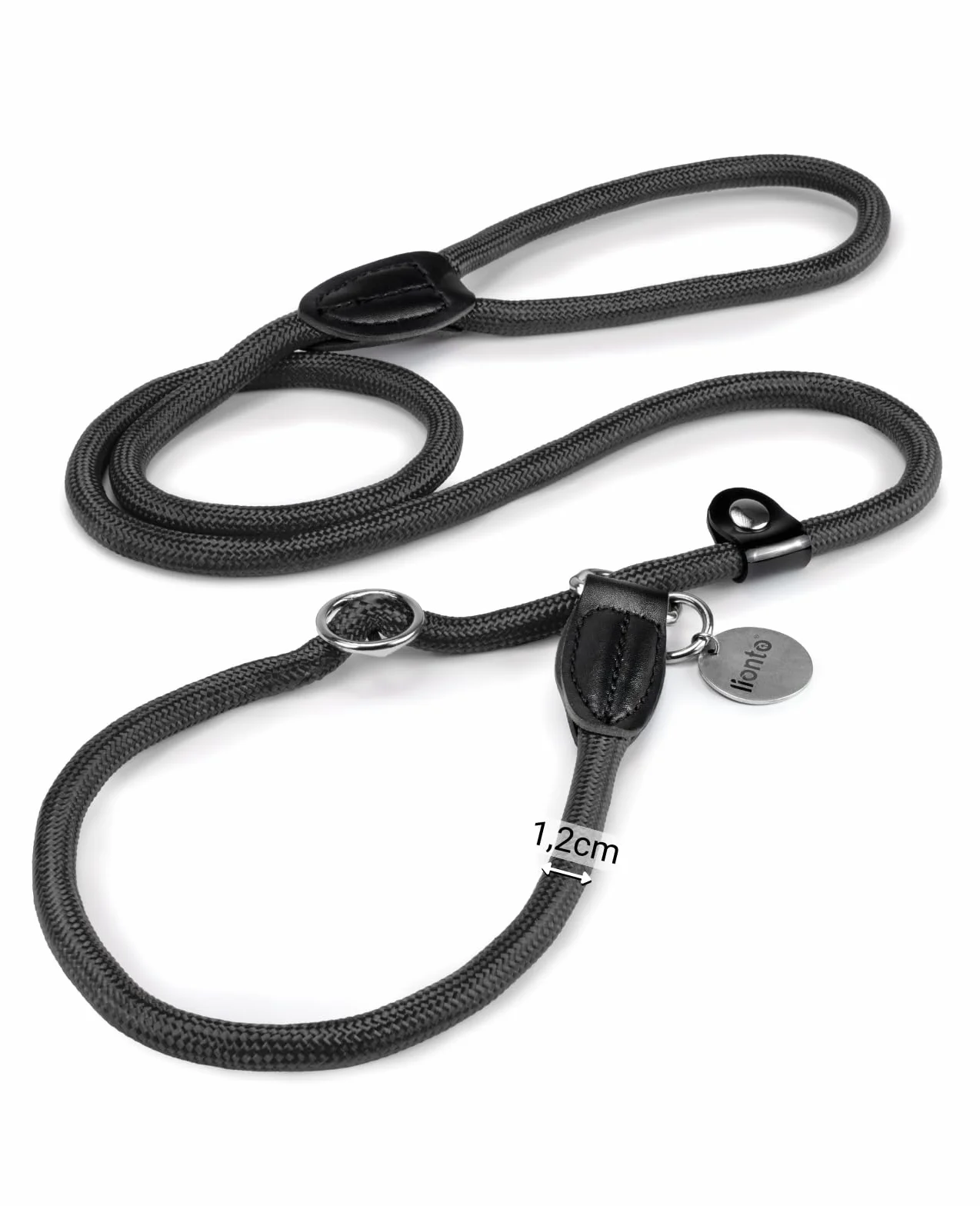 lionto Guinzaglio Retriever Guinzaglio per Cani Guinzaglio Formazione Cani, Lunghezza 170 cm Nero