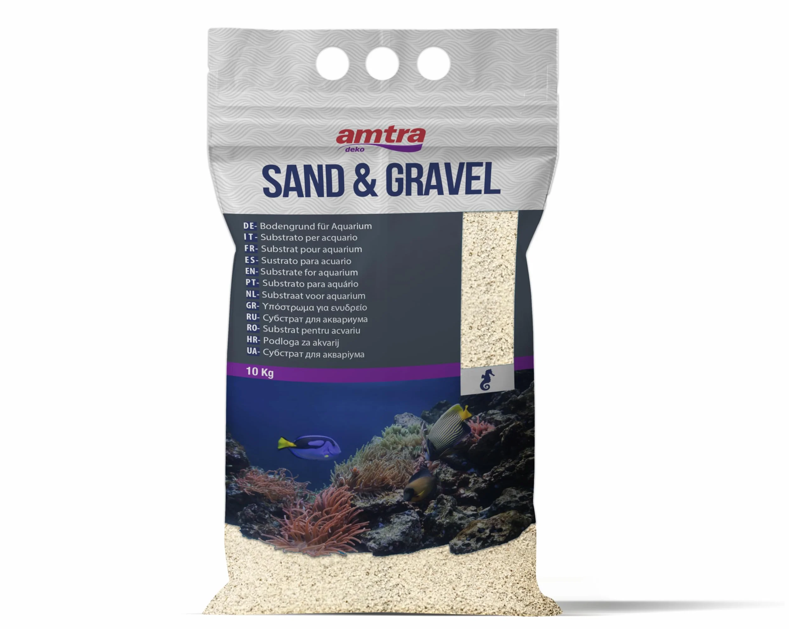 Amtra Quarzo bianco Avorio - Sabbia per acquari al quarzo bianco finissimo 0,1-0,7 mm 10 KG