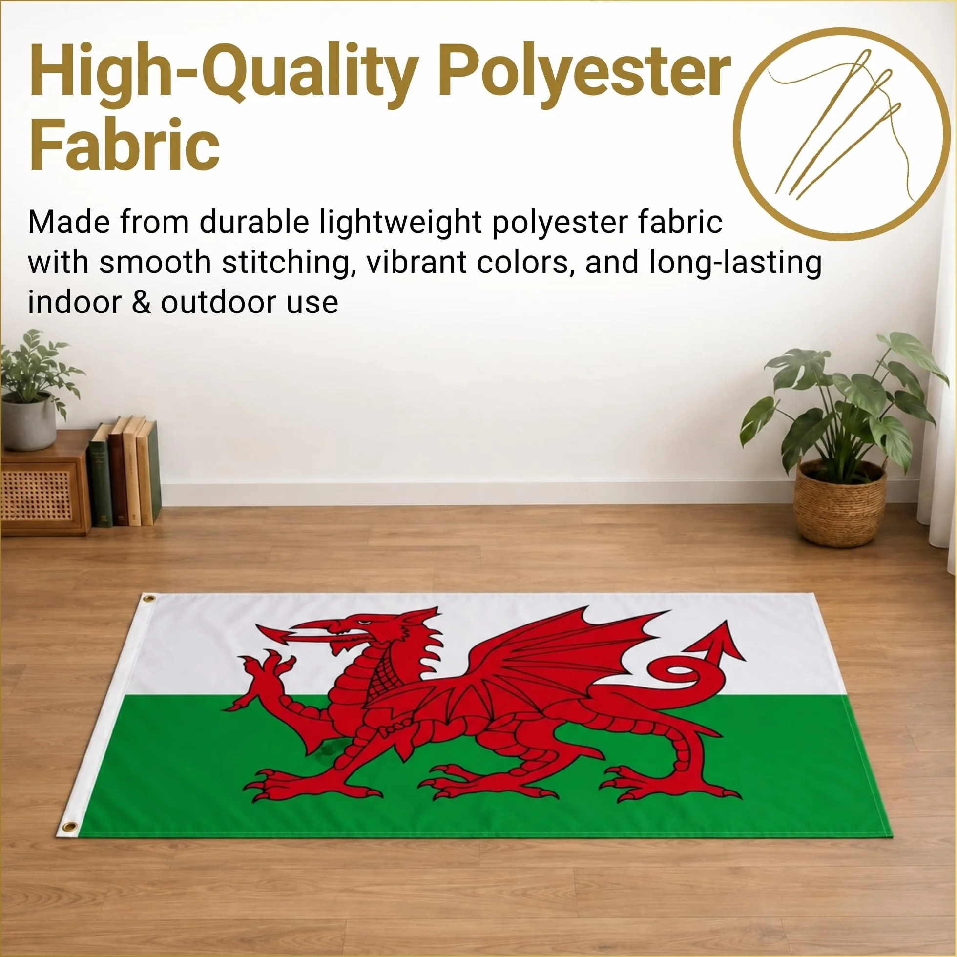 Grande bandiera del Galles drago gallese Cymru bandiera nazionale in poliestere con occhielli