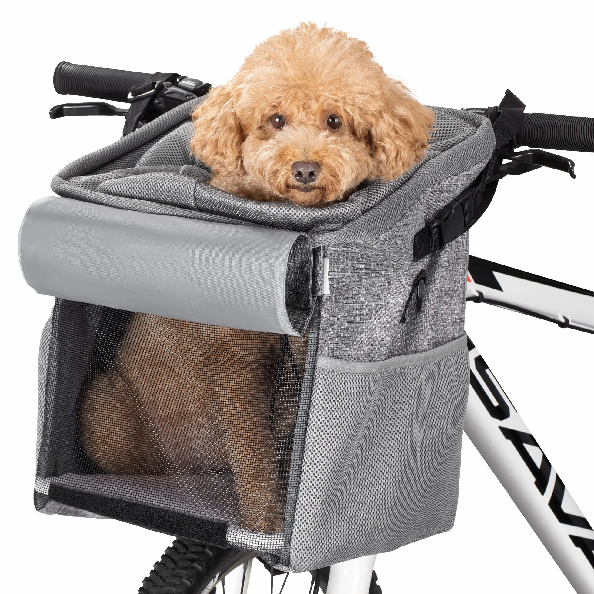 Navaris Zaino Trasportino Gatto Cane - Pet Carrier Gatti Cani Piccola Taglia - Trasporto Animali Domestici Max 10 kg - Borsa Cuccia Morbida Portatile - Tessuto Grigio