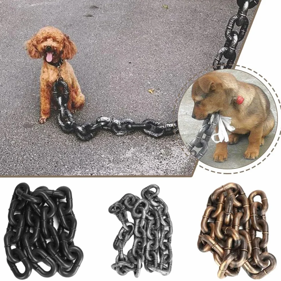 Falsa catena grande per cani, interessante catena realizzato in materiale plastico che imita la catena di ferro, solo per cani di piccola taglia, gatti e cuccioli, chihuahua, barboncino toy,