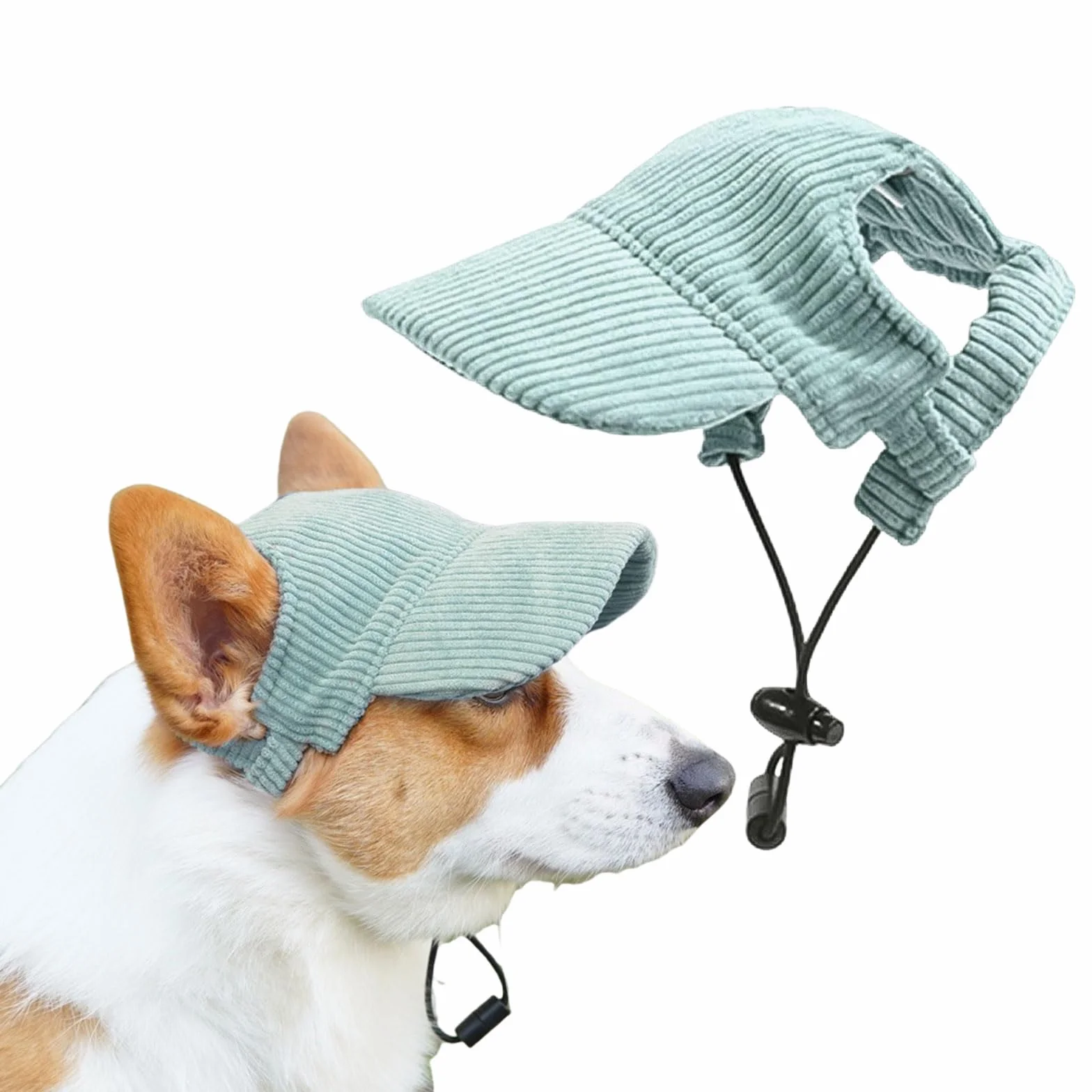 Cappello da baseball per cani, regolabile, estivo, con fori per le orecchie, cappello estivo per cuccioli (grigio, XL)