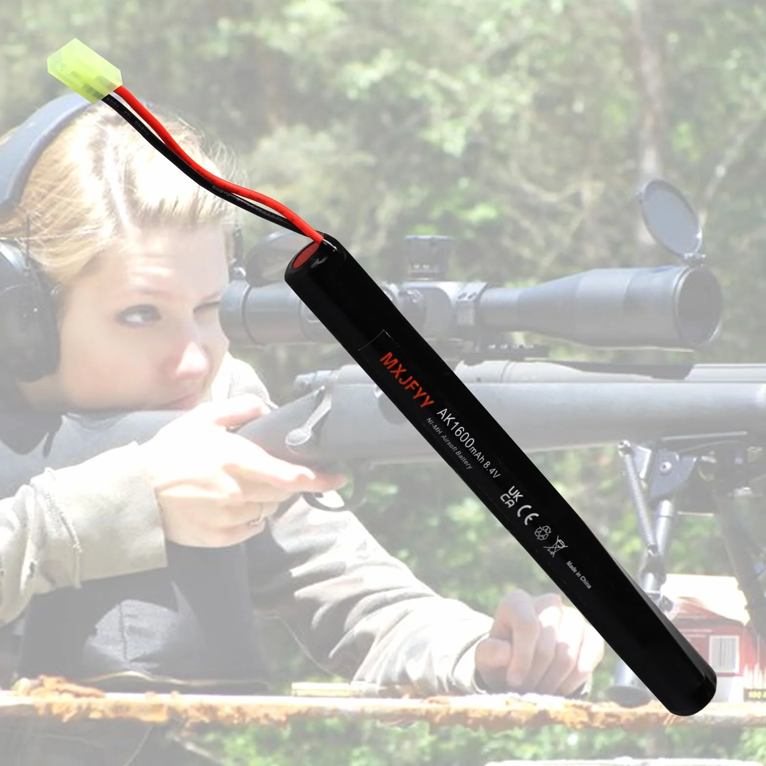 Batteria ricaricabile Airsoft NiMH 2/3 A 8,4 V 1600 mAh per pistole RPK PKM G36C AK47 MP5K