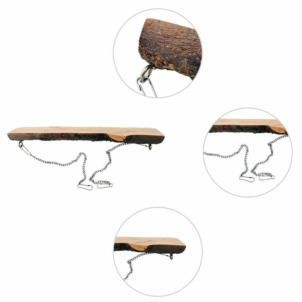 Giocattolo per Pappagalli Uccello in Legno Naturale Appeso Altalena Trespolo per Gabbia