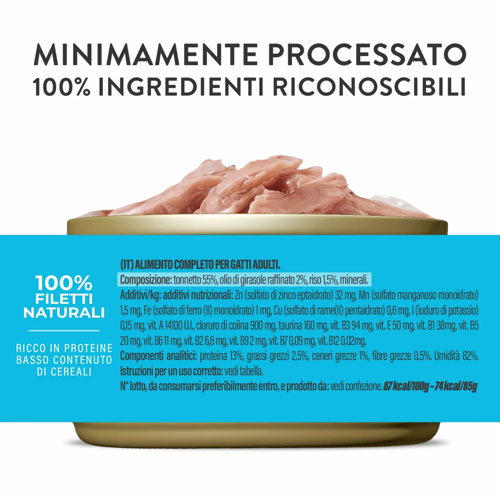 Schesir, Tonnetto in Gelatina, Cibo Umido Completo per Gatti, Con Vitamine Aggiunte, 100% Naturale, 6 lattine da 85g