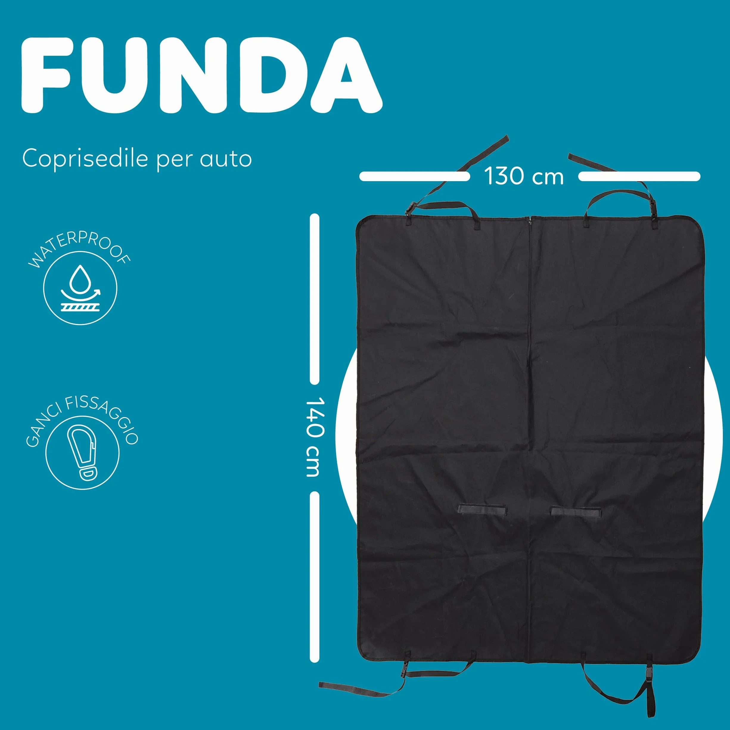 AQPET Telo Amaca Coprisedile per Animali Domestici Impermeabile Universale per Auto 140x150cm