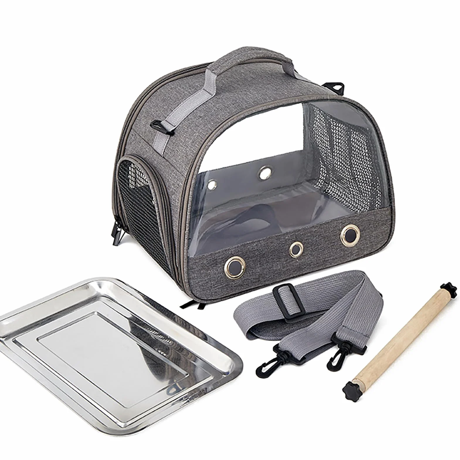 Uccello Borsa per il trasporto con finestra in PVC trasparente pappagalli zaino da viaggio portatile pieghevole per piccoli animali domestici