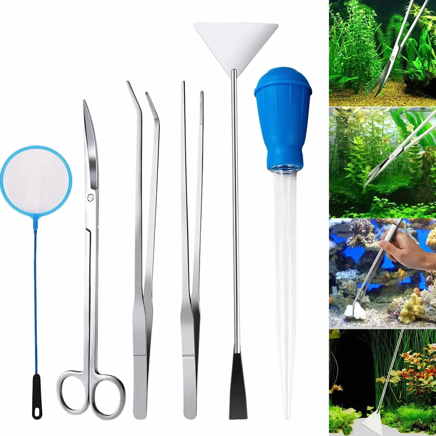 Sunshine Smile Acquario Aquascaping Kit 6PCS Strumenti Set