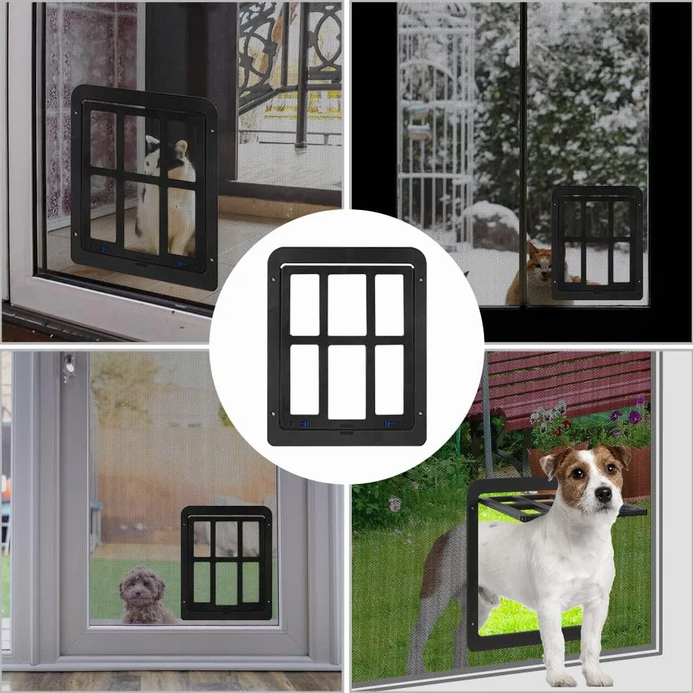 Porta Schermo per Animali Domestici 21x24,5 cm Chiusura Automatica con Serratura Magnetica
