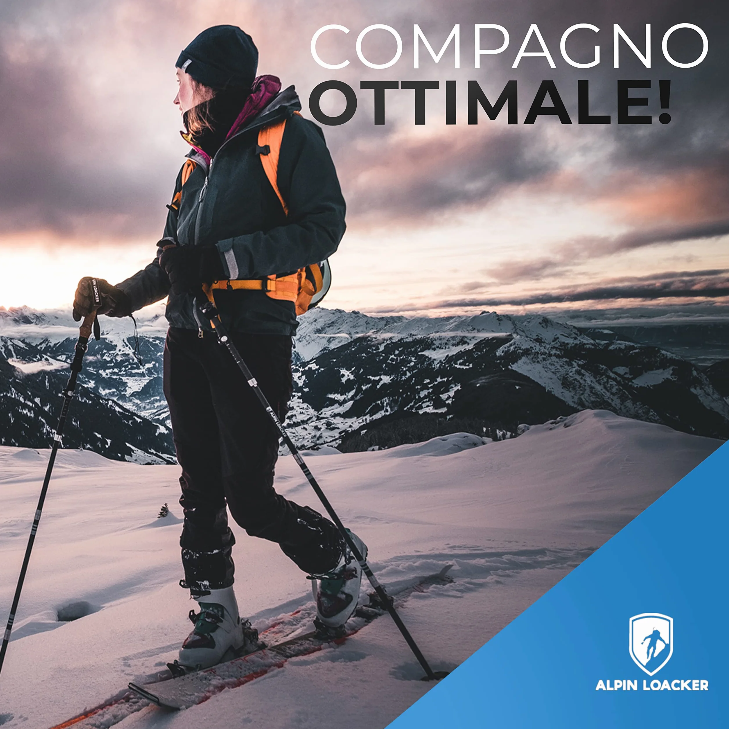 Alpin Loacker Bastoncini Trekking Carbonio Alluminio Ultraleggeri Regolabili Ammortizzati