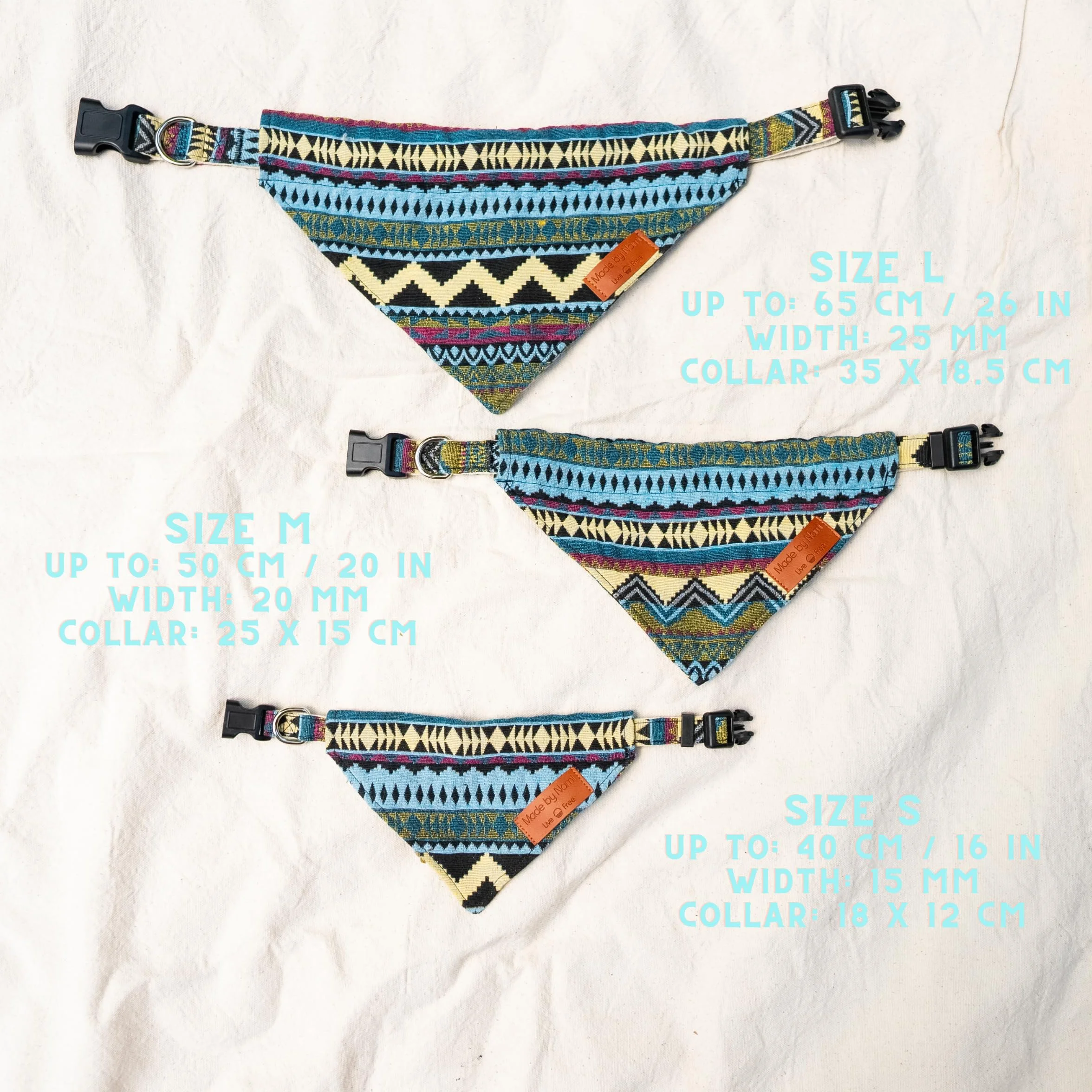 Nami Foulard per cani Boho varie dimensioni Blu M