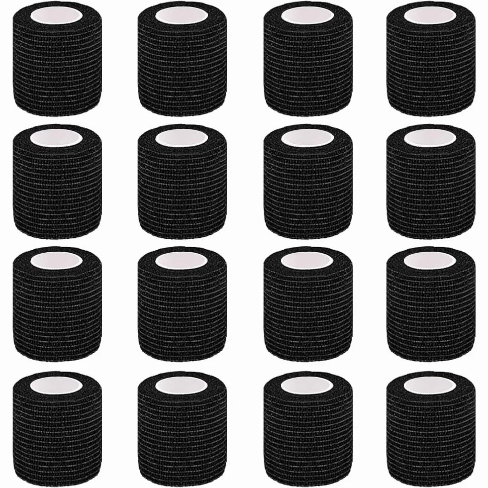 Benda Elastica Autoadesiva Coesiva 16 Rotoli 5cm x4.5m Nero