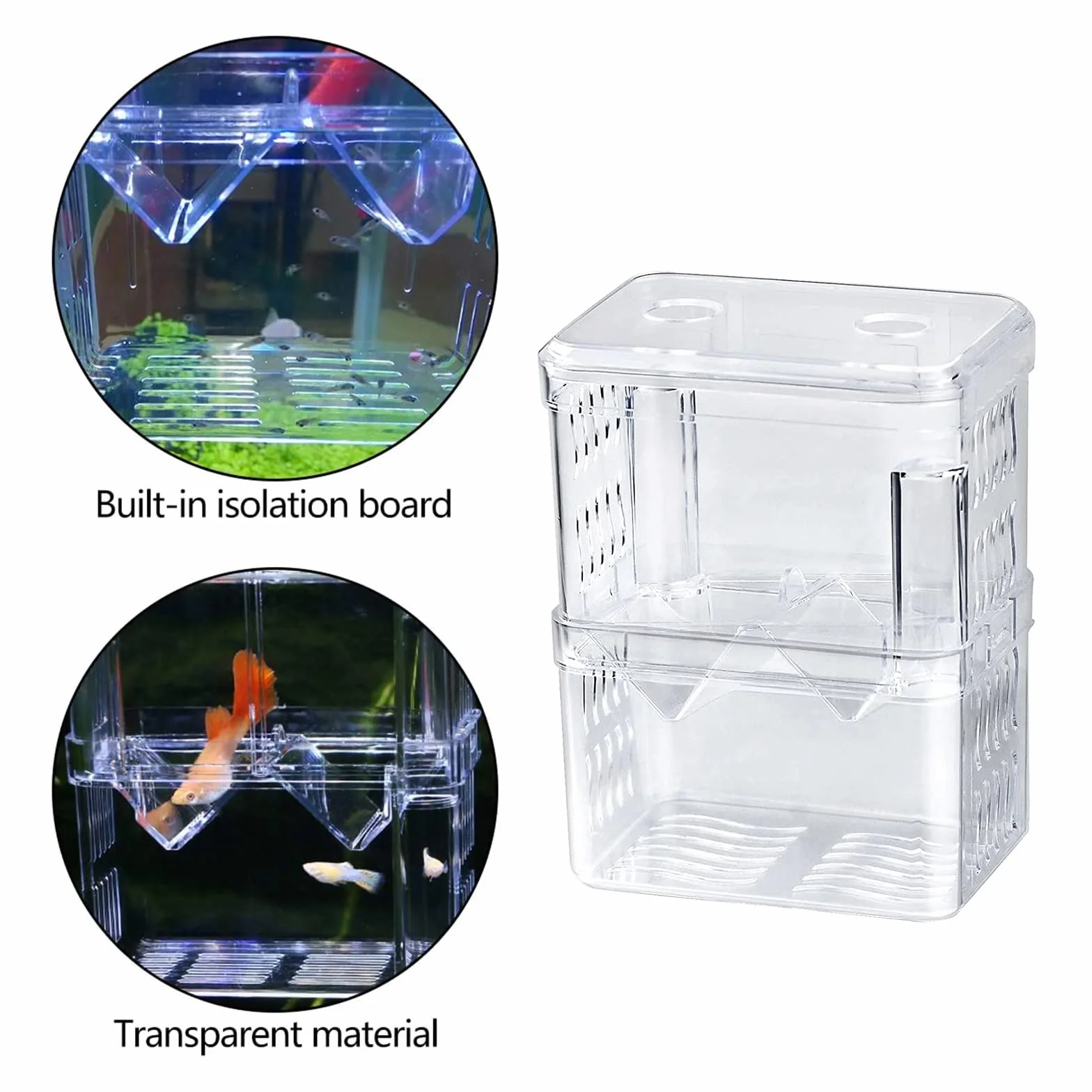 Scatola per Allevamento di Pesci,Guador 2 Pezzi Scatola di Isolamento per Allevamento Acquario Guppy Doppio Allevamento Allevatore Trappola Box Cova Contenitore Acquario Multifunzionale (2 pezzo L)
