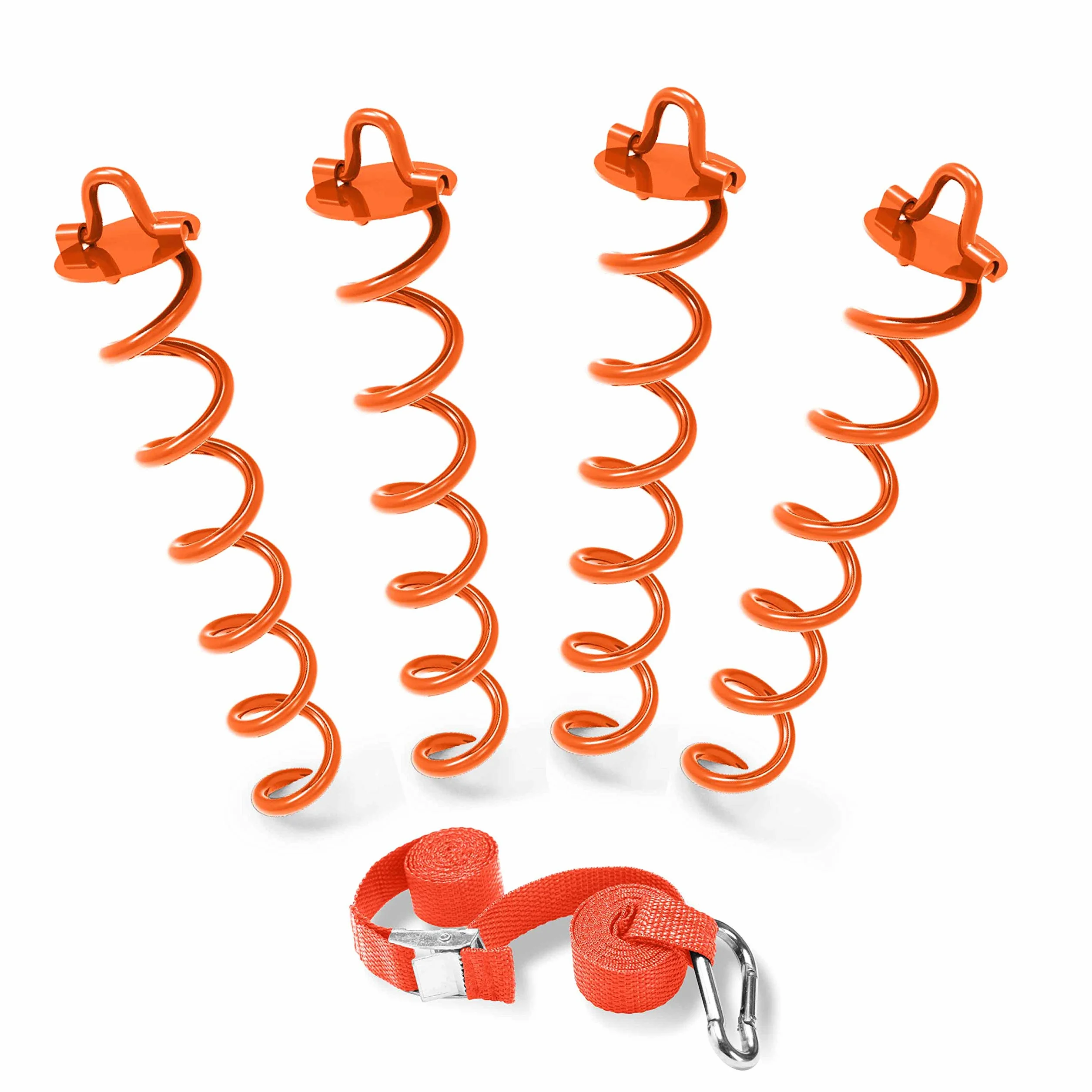 ABCCANOPY Ancoraggio a spirale con laccio per cani, picchetti di ancoraggio per trampolino per altalene di ancoraggio, porta da basket portatile, gazebo, tenda, legami bonus per legare il cane, 4