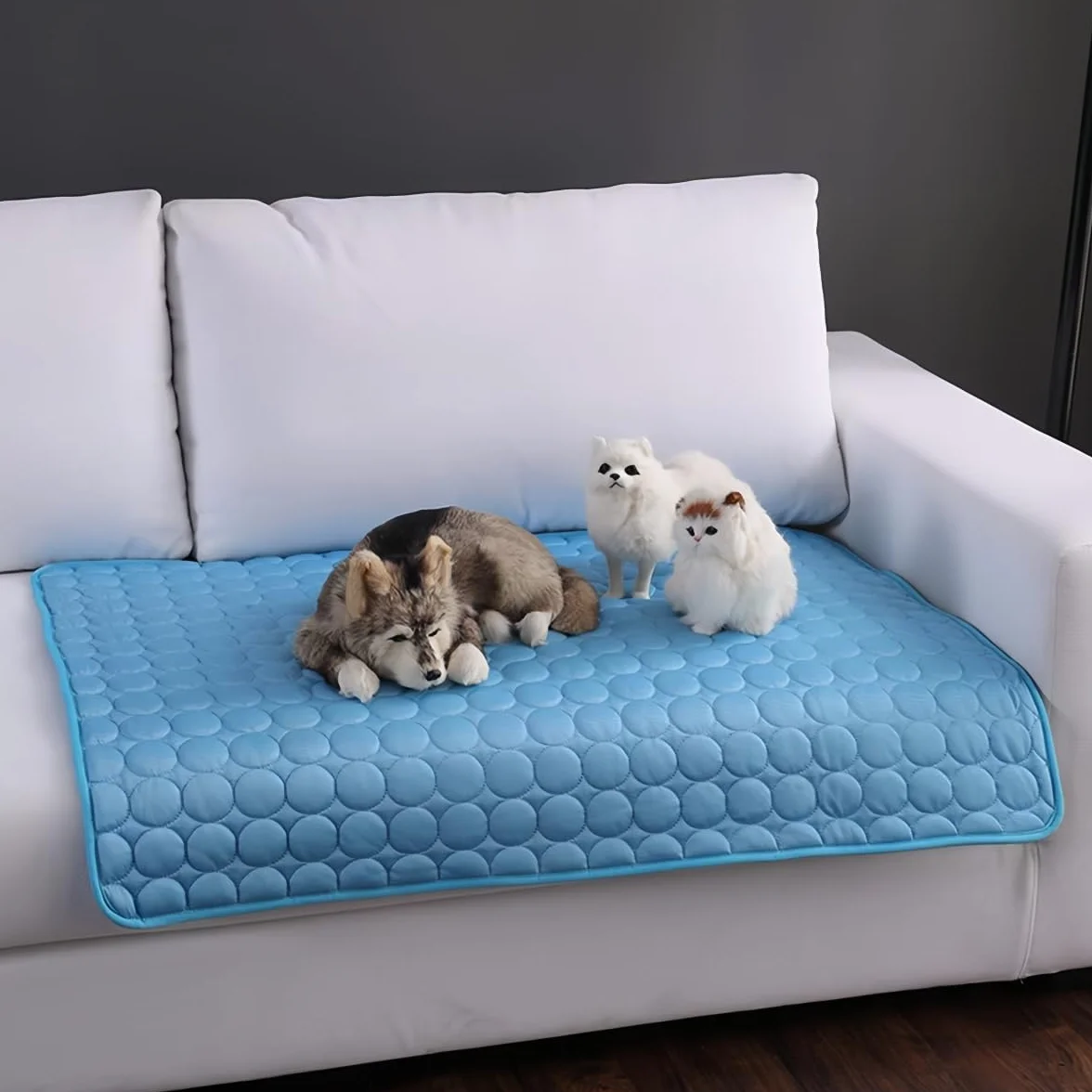Tappetino Refrigerante Autoraffreddante per Cani e Gatti Lavabile 50x60cm Blu