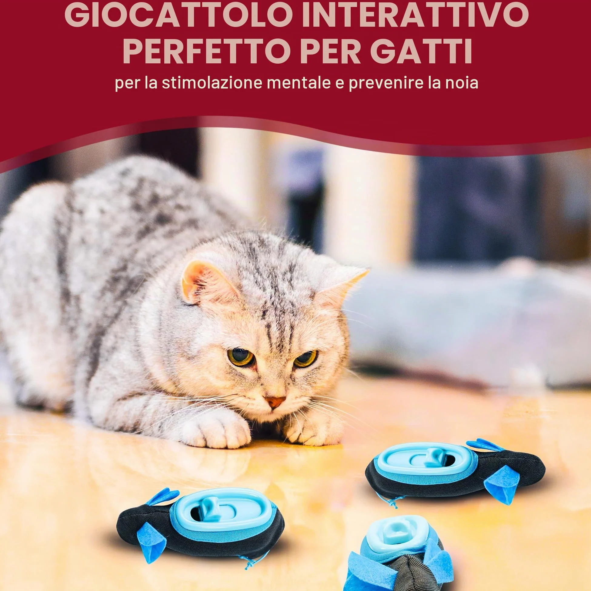 Doc & Phoebe - Mangiatoia interattiva per gatti da caccia, taglia unica
