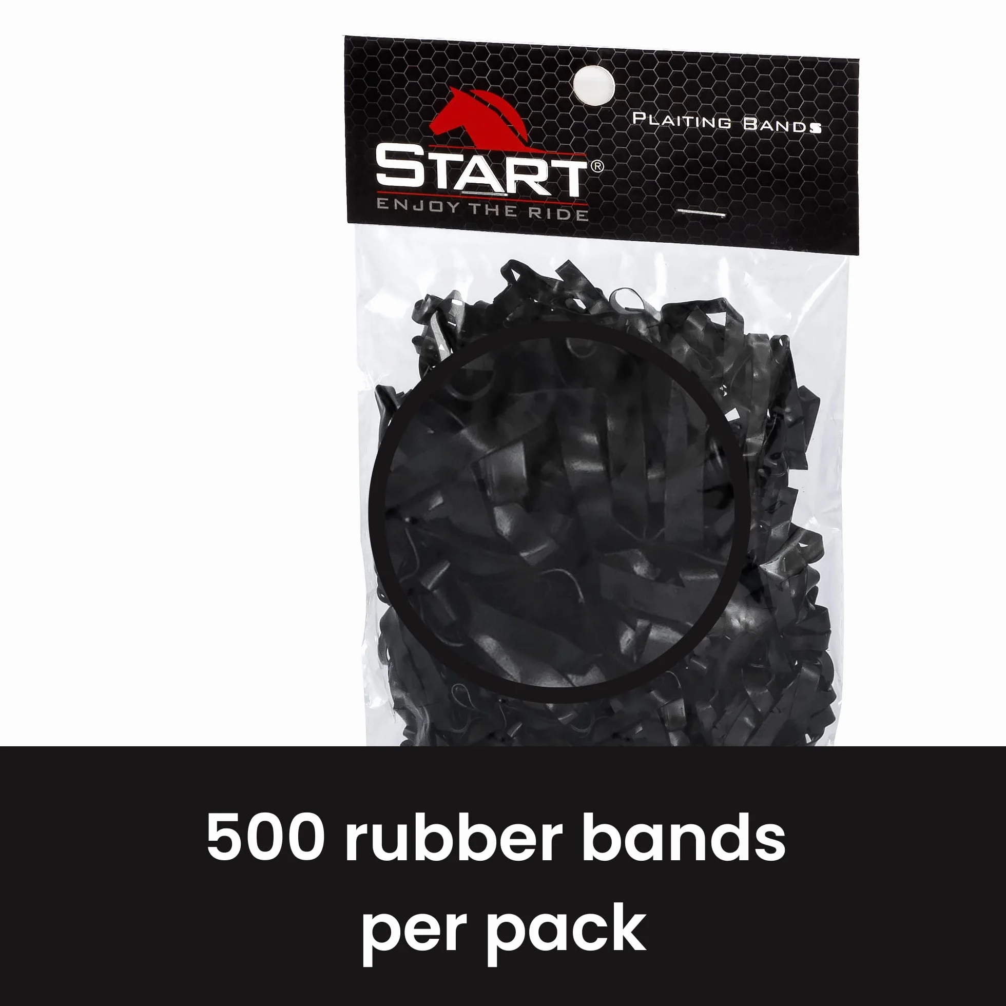 Start Elastici in Silicone per Criniera Cavallo – Set 500 pz - Morbidi, Resistenti, Delicati sul Pelo per Trecce Perfette (Nero)