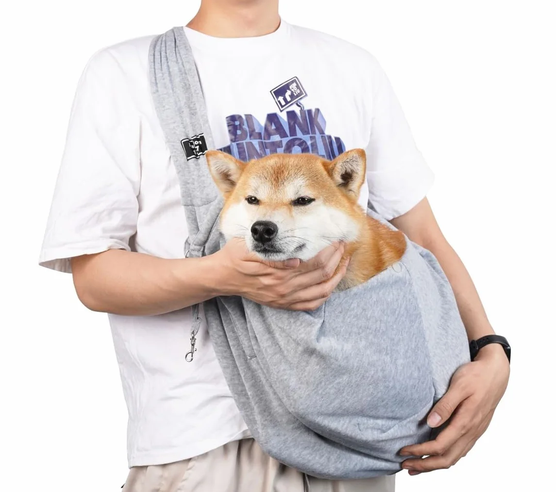 CYBERNOVA Piccolo animale domestico cane gatto fionda per 1-7,5kg, con tasca, Borsa per animali domestici Cane Gatto Borsa da trasporto per viaggi e passeggiate all'aperto (grigio 2)