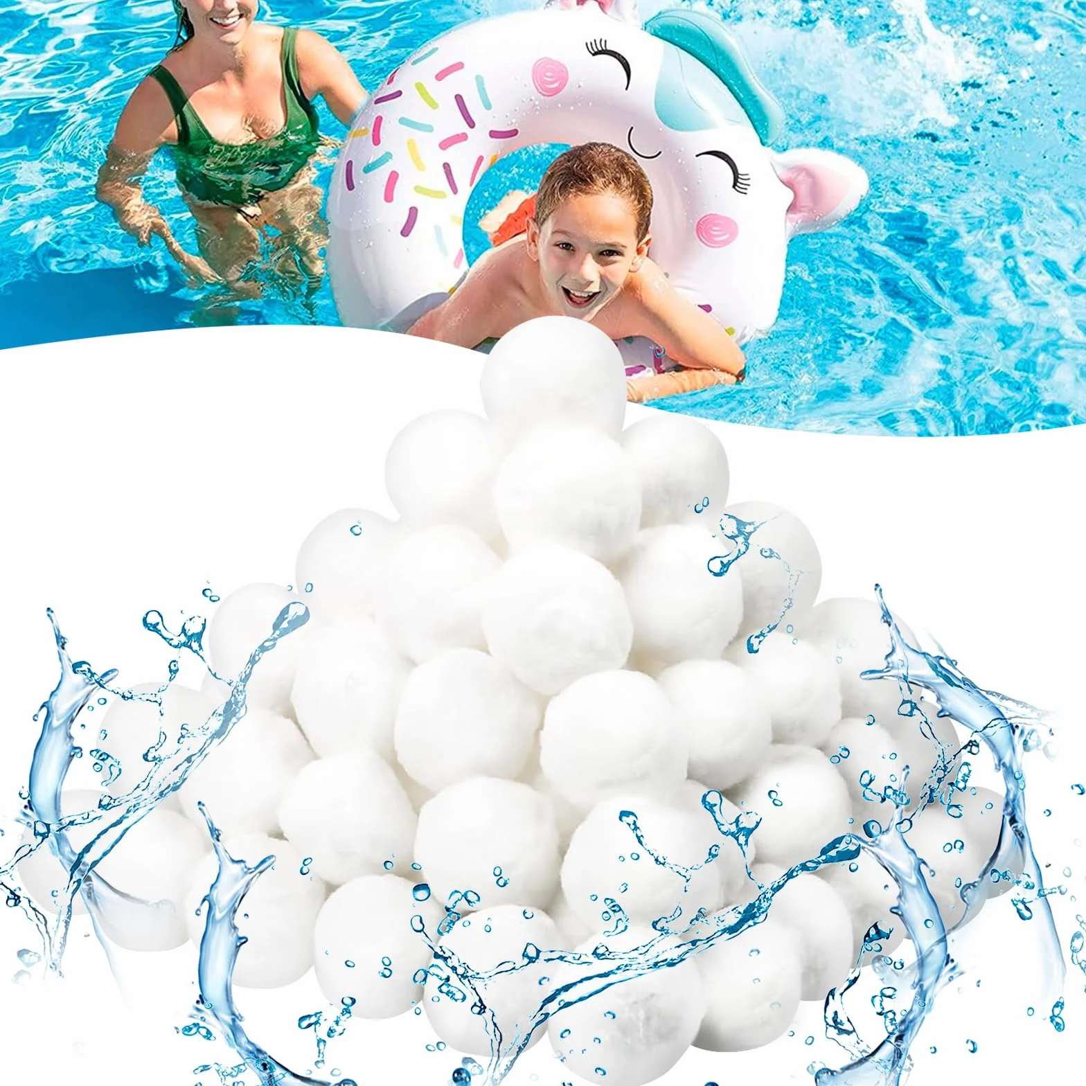 Zikenis 700 g Palline filtranti per impianto di filtraggio a Sabbia,700 g di Palline filtranti per Piscina Possono sostituire 25 kg di Sabbia filtrante,per Convient à Divers SystèMes De Filtration