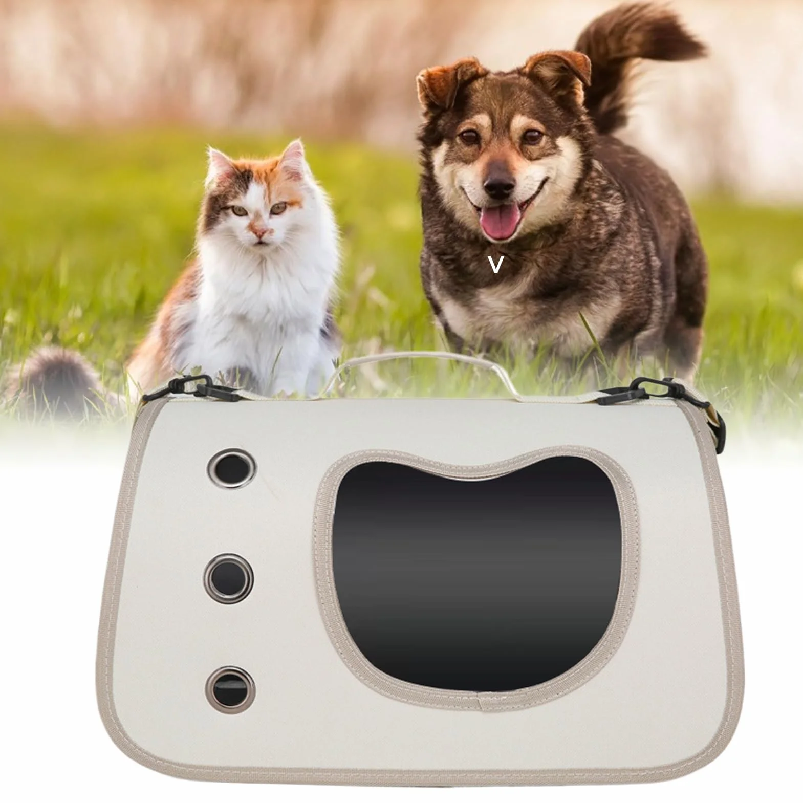 Borsa Trasportino Per Animali Domestici, Regolabile Sicuro Per Gatti, Trasporto Animali Portatile Soluzione per Passeggiate Picnic Campeggio