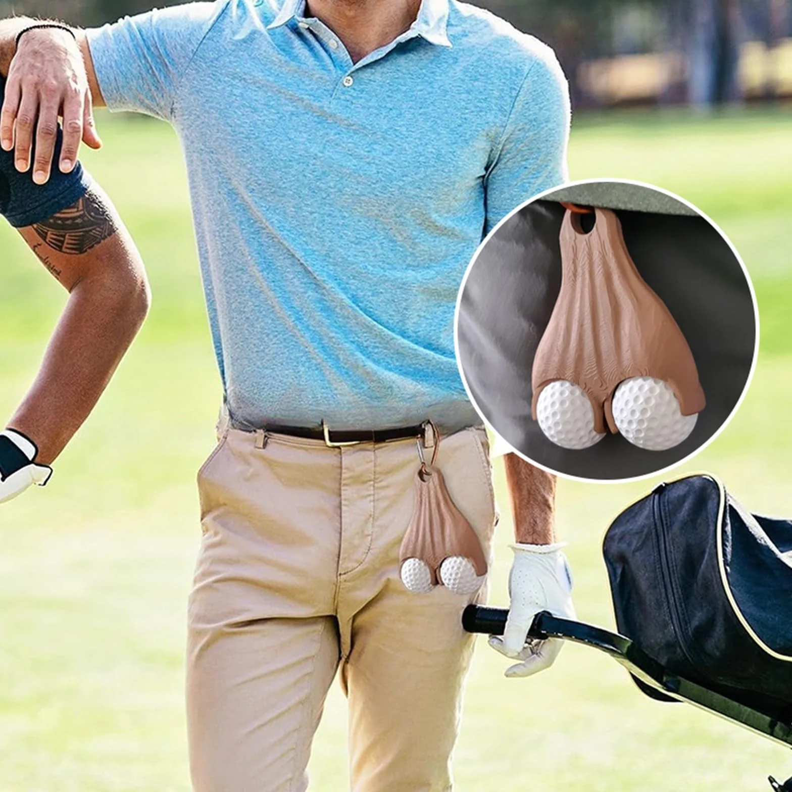 Supporto per palline da golf stampa 3D divertente portatile borsa cintura regalo falso cadente
