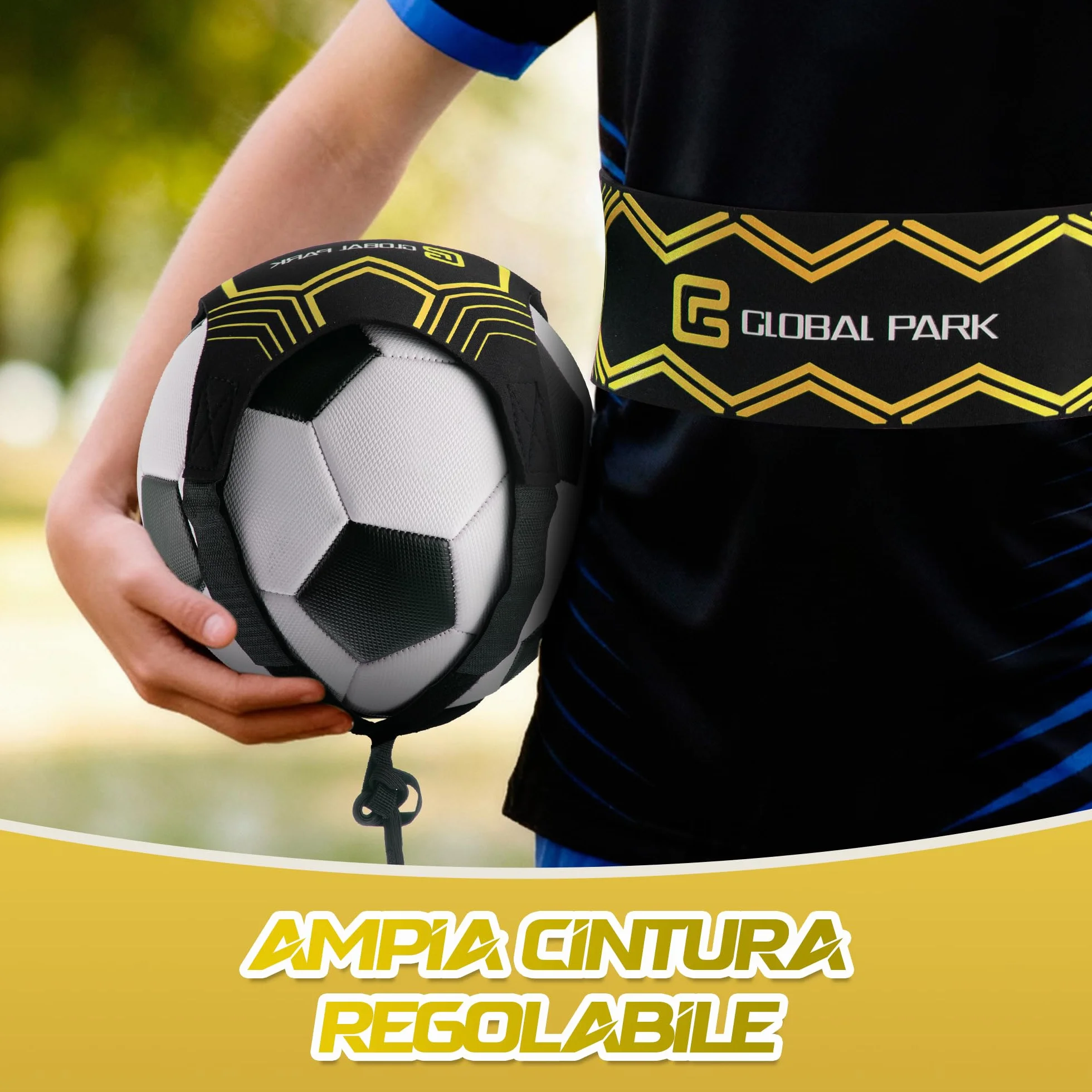 Global Park Trainer da Calcio Attrezzatura Banda Elastica Allenamento Individuale Cintura Regolabile Bambini Adulti