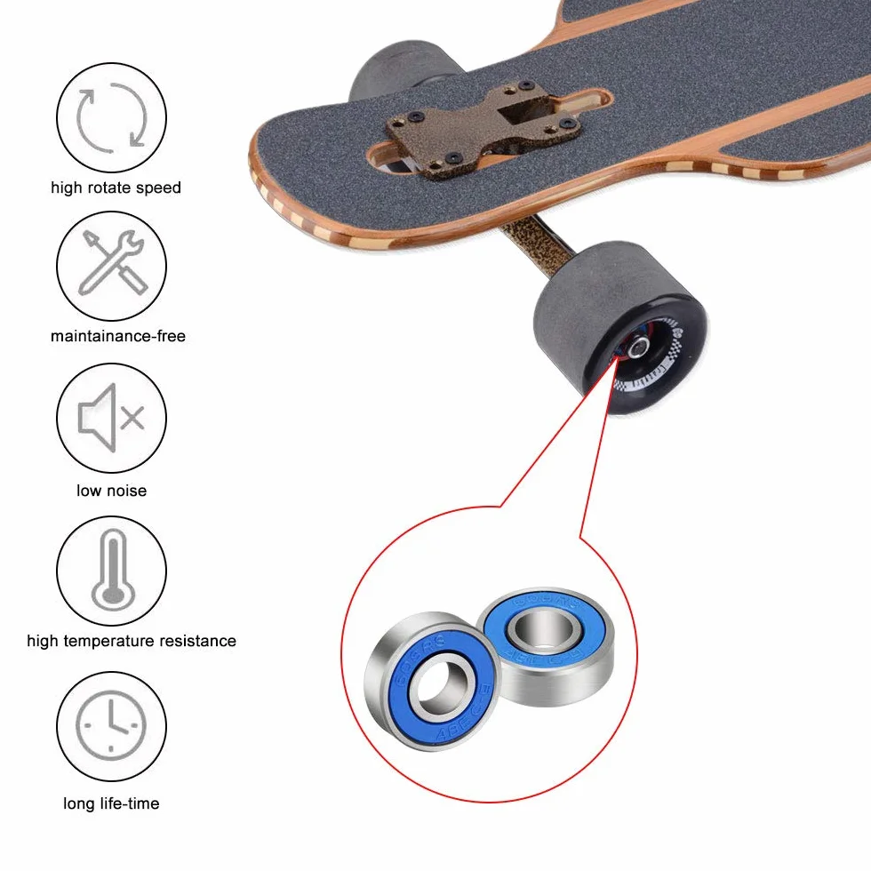 Cuscinetto a Sfere 608RS in Metallo 8mm x 22mm x 7mm per Pattini Rollerblade Skateboard 20 Pezzi