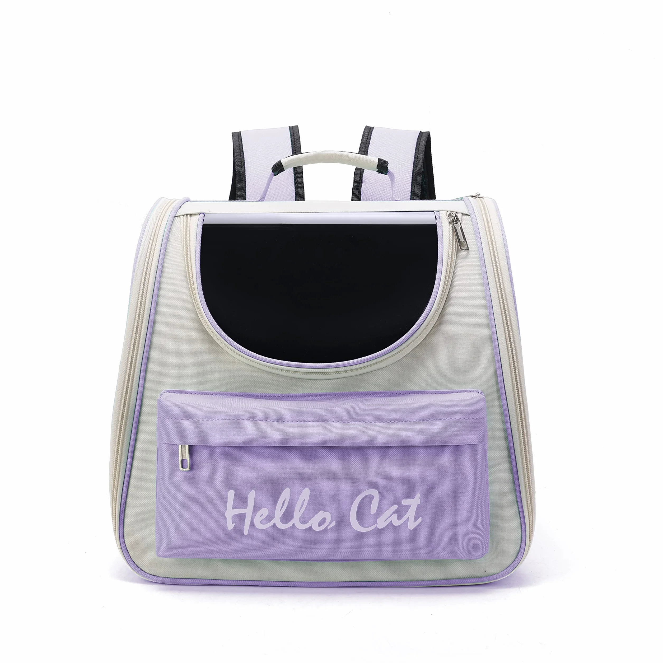 Pet Carino Pieghevole Capsula Zaino Per Le Piccole Medie Gatto Cucciolo Di Cane, Trasparente E Traspirante Resistente Al Calore Carrier Per I Viaggi Di Campeggio D'escursione (Viola)