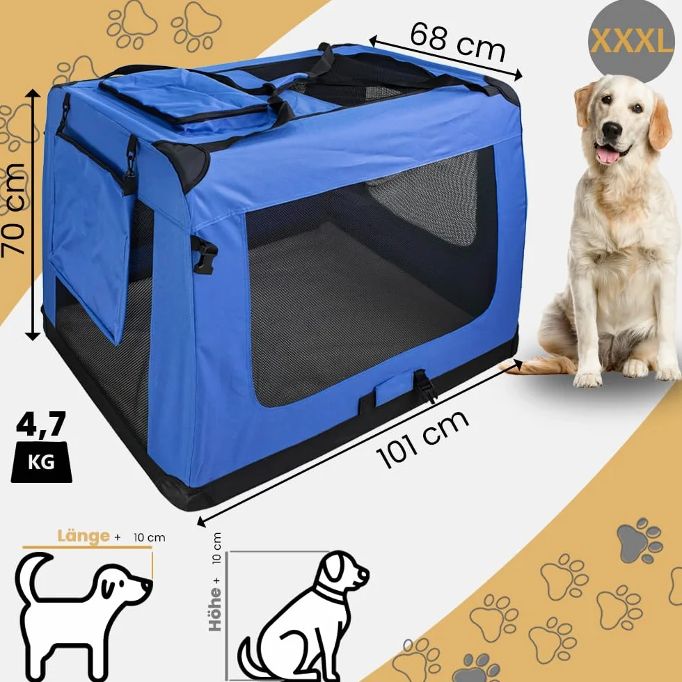 Petigi, trasportino pieghevole per cane o gatto, per auto