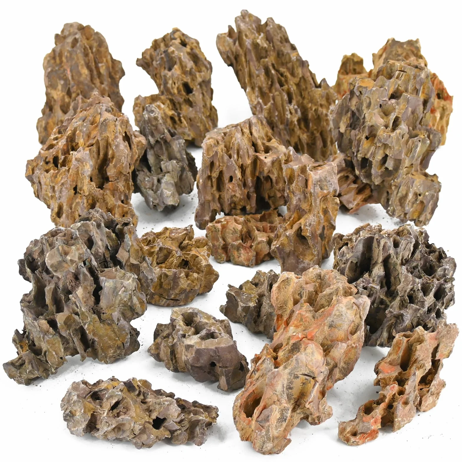 Unocho Rocce Naturali Dragon Stone Seiryu 9kg Pietre per Acquario Aquascaping Decorazione Paesaggio Modello Paludario Habitat per Anfibi(5-20cm)