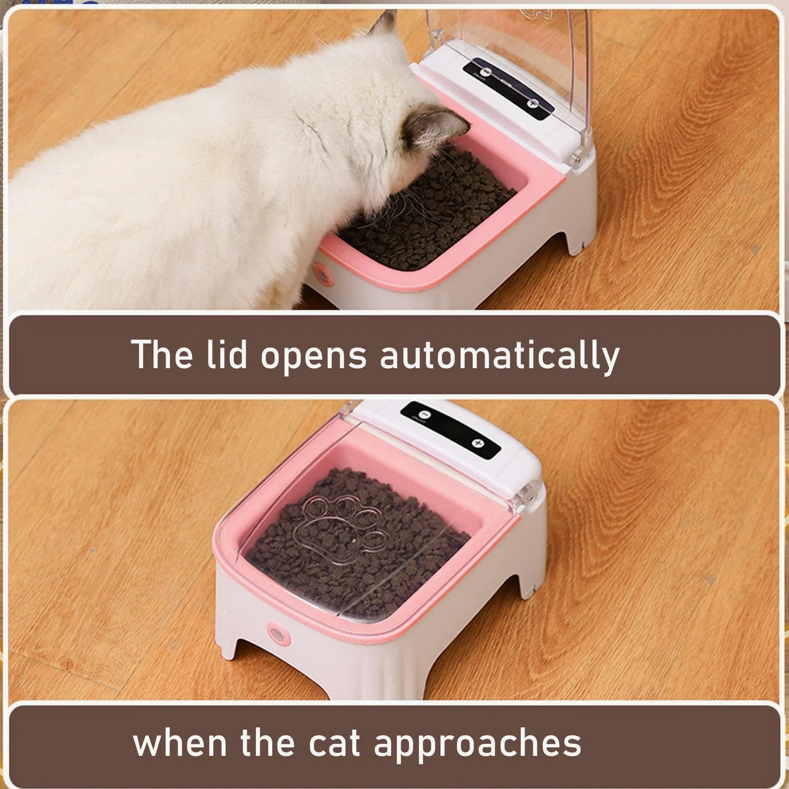 Distributore Automatico Cibo per Felini Elettrica Cibo Secco | Funzionamento Automatico Mangiatoia Elettrica Umido Secco Per Gatti Cuccioli Indoor