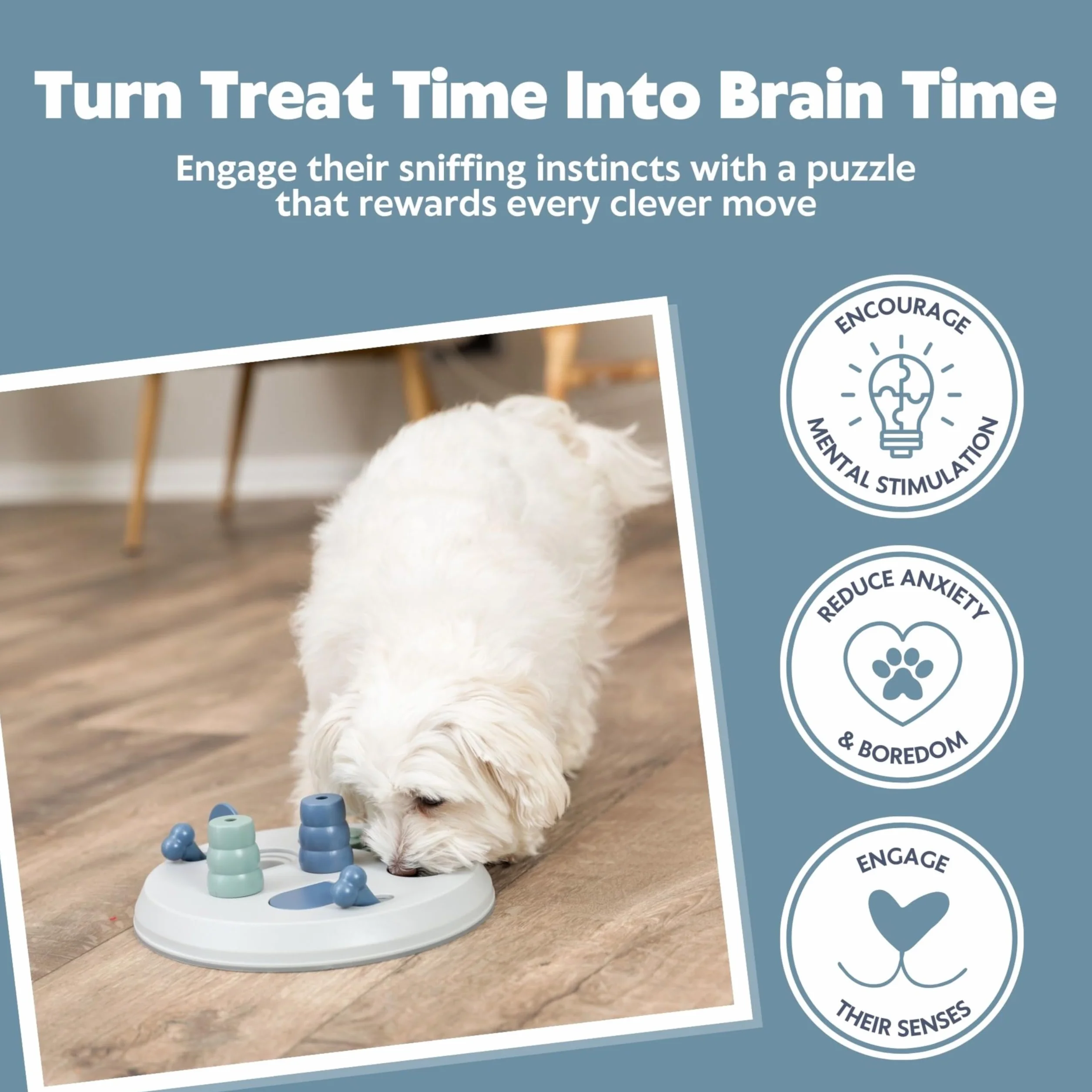 TRIXIE Dog Activity Flip Board – giocattolo intelligente interattivo per cani – stimola il problem-solving, l'arricchimento mentale & la curiosità naturale – ø 23 cm