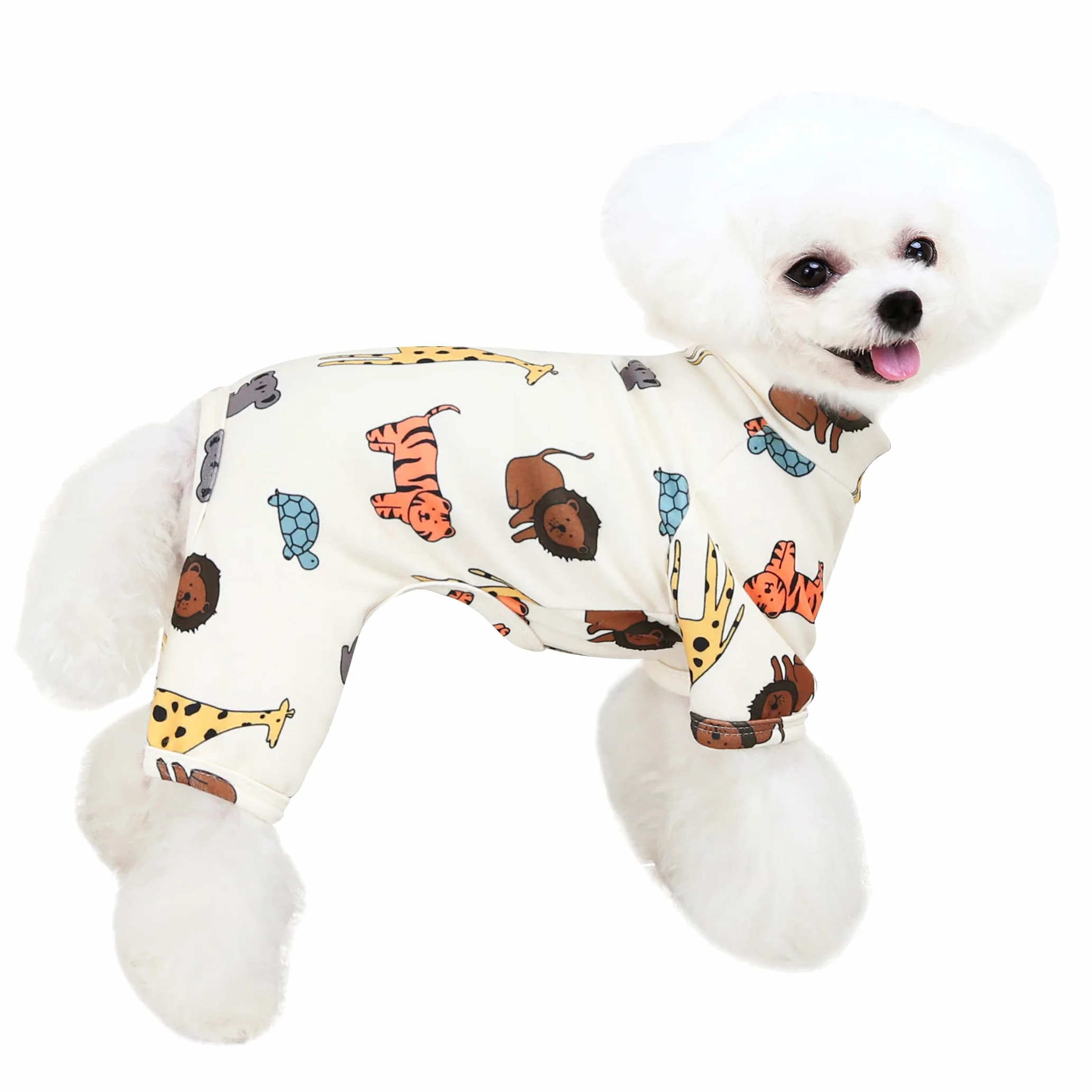 Pigiama per Cane Piccola Taglia Chihuahua Vestiti Morbido Elastico Crema S