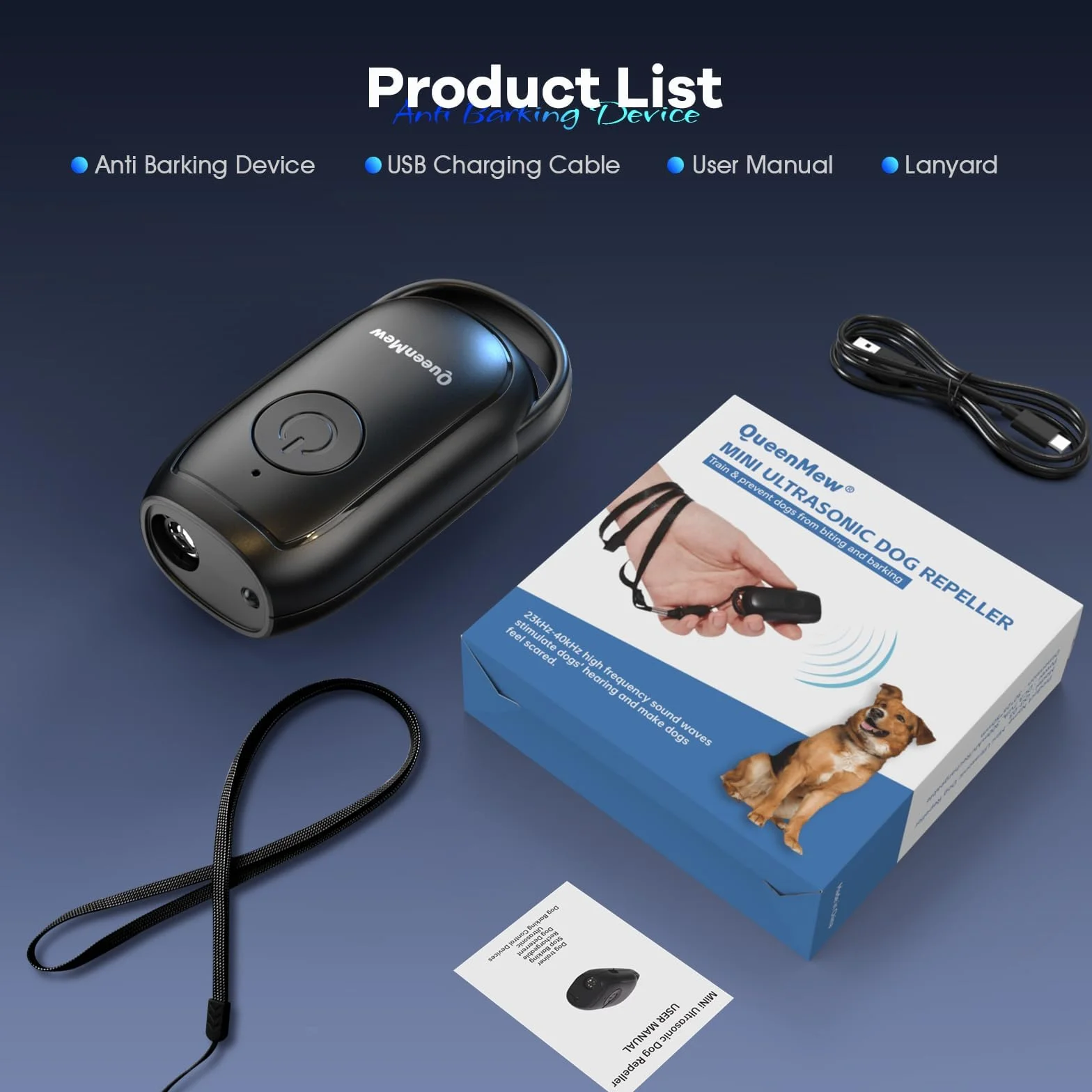 Antiabbaio per Cani Ultrasuoni, Ultrasuoni per Cani Portatile, Potente Anti Abbaio per Cani con LED, Antiabbaio per Cani Ultrasuoni da Esterno, Dissuasore per Cani Ultrasuoni