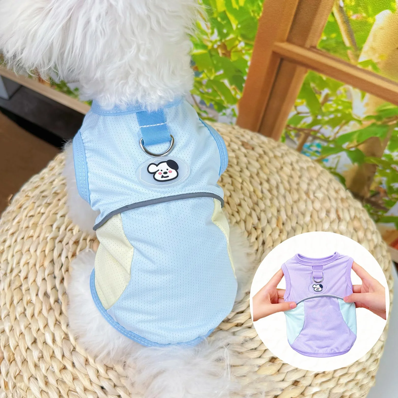 Giubbotto di Raffreddamento per Cani Taglia Media Piccola, Gilet Rinfrescante M Viola Blu, Protezione Solare per Animali Domestici