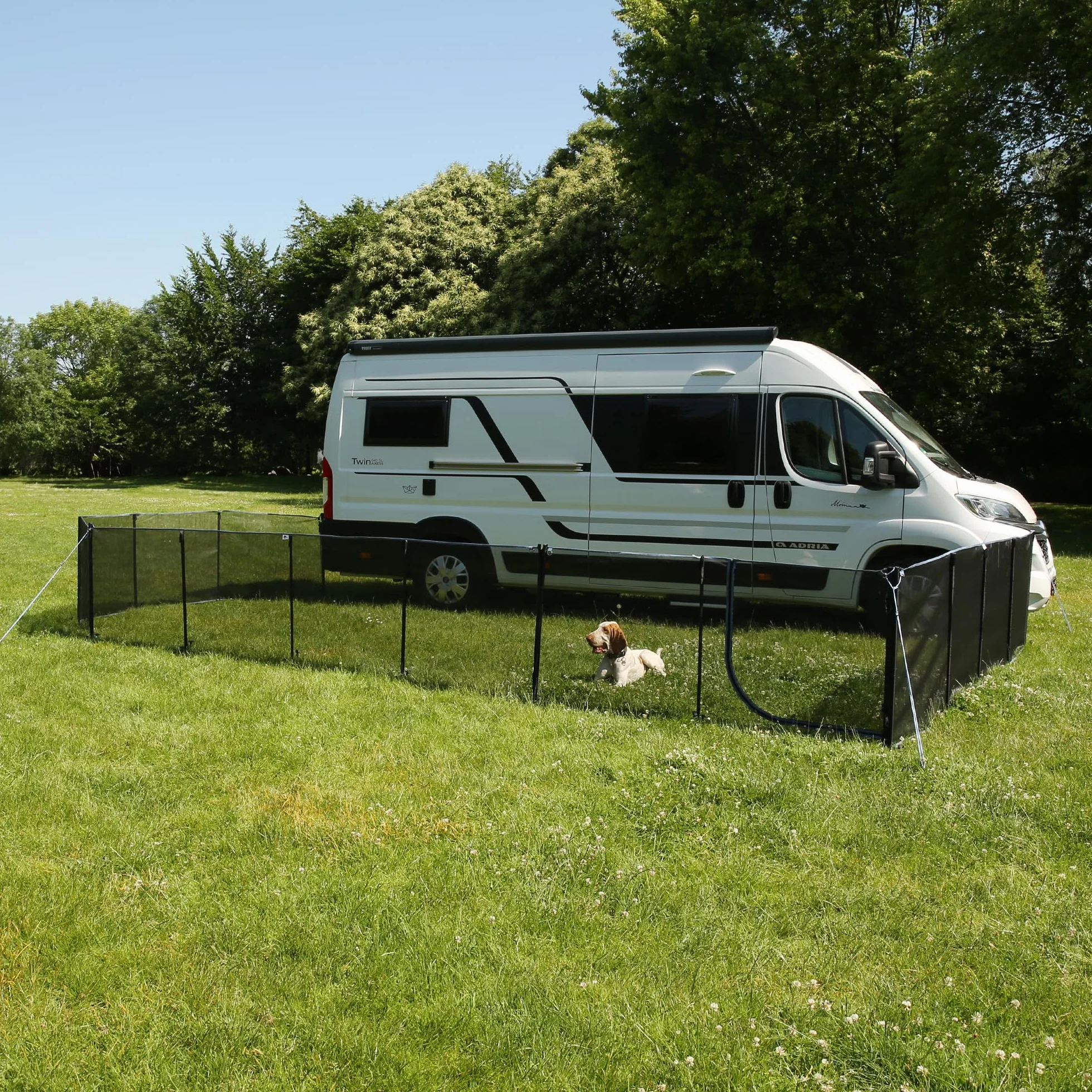your GEAR Larino 400 Recinto mobile per cani da 4 m di larghezza per campeggio e giardino, estensibile all'infinito