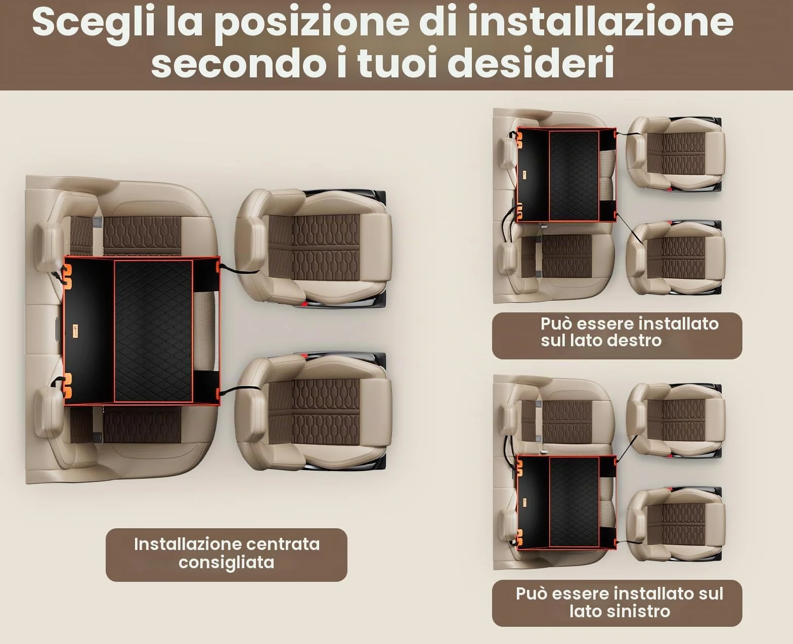 Pecute Seggiolino Auto per Cani Grandi,Seggiolino Auto per Cani di Piccola e Media Taglia, Coprisedile Auto Cane con Cintura di Sicurezza,100% Coprisedile Impermeabile, Resistente agli Strappi,L