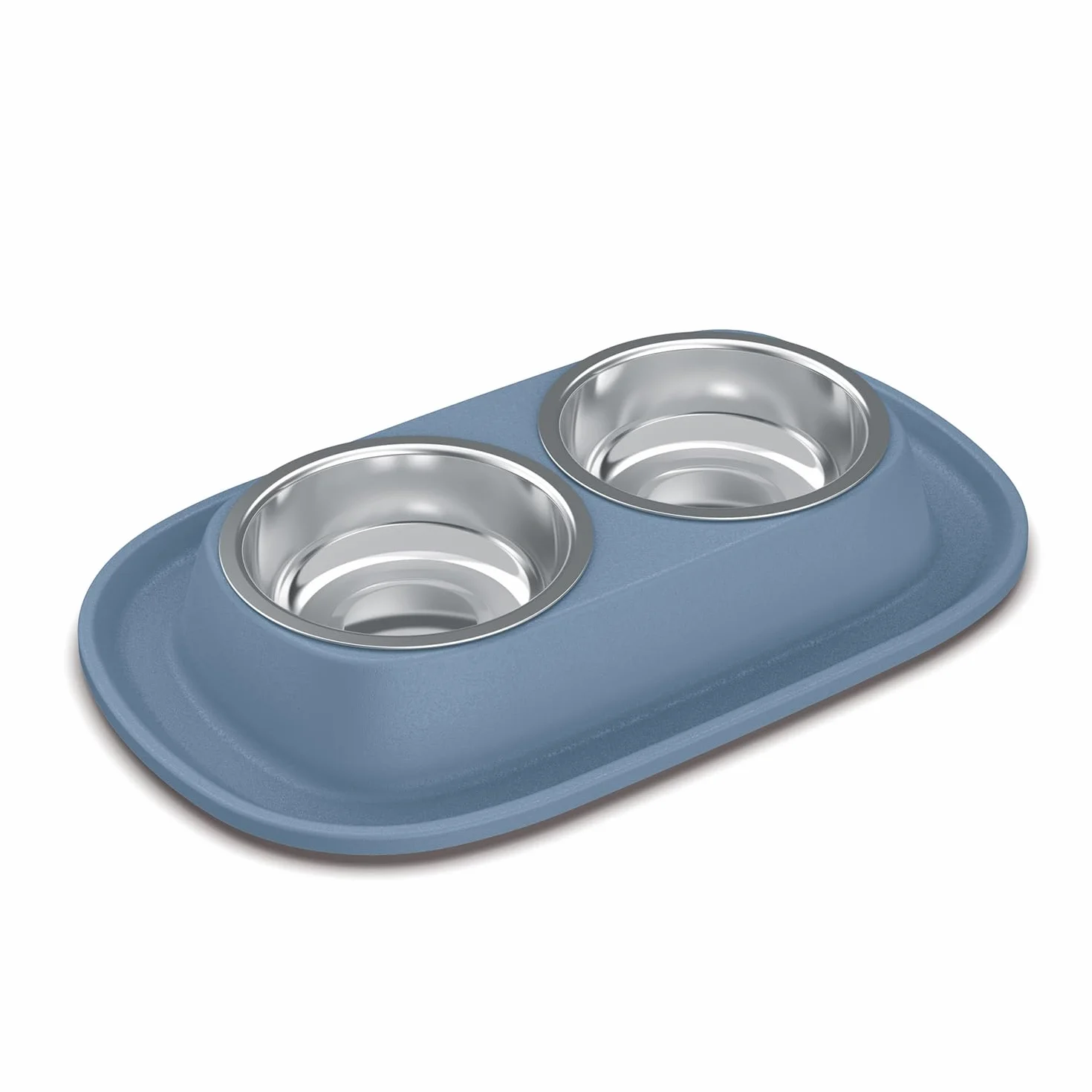 PATAM ciotola doppia per gatti in acciaio inossidabile con tappetino morbido antiscivolo, antiribaltamento Made in Italy - Jerry Blu