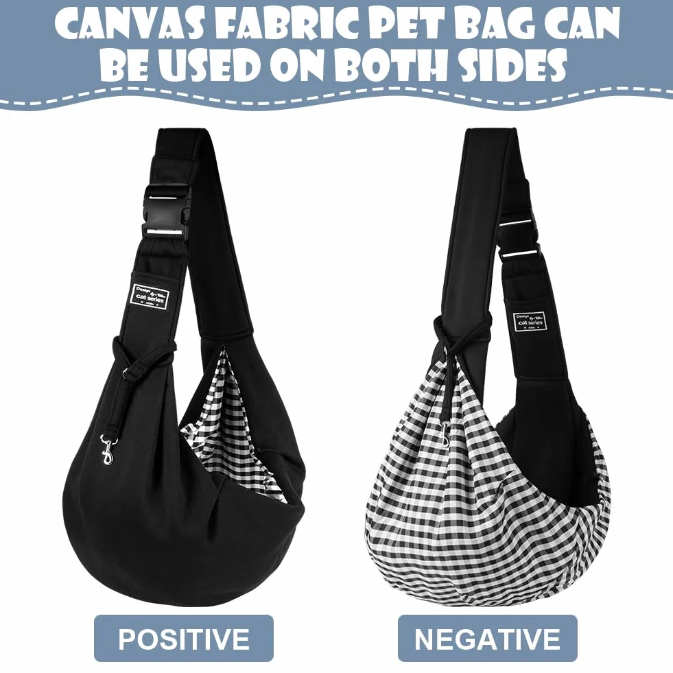 Borsa da Viaggio per Cani Regolabile Reversibile a Tracolla per Cane Gatto fino a 7.5 kg