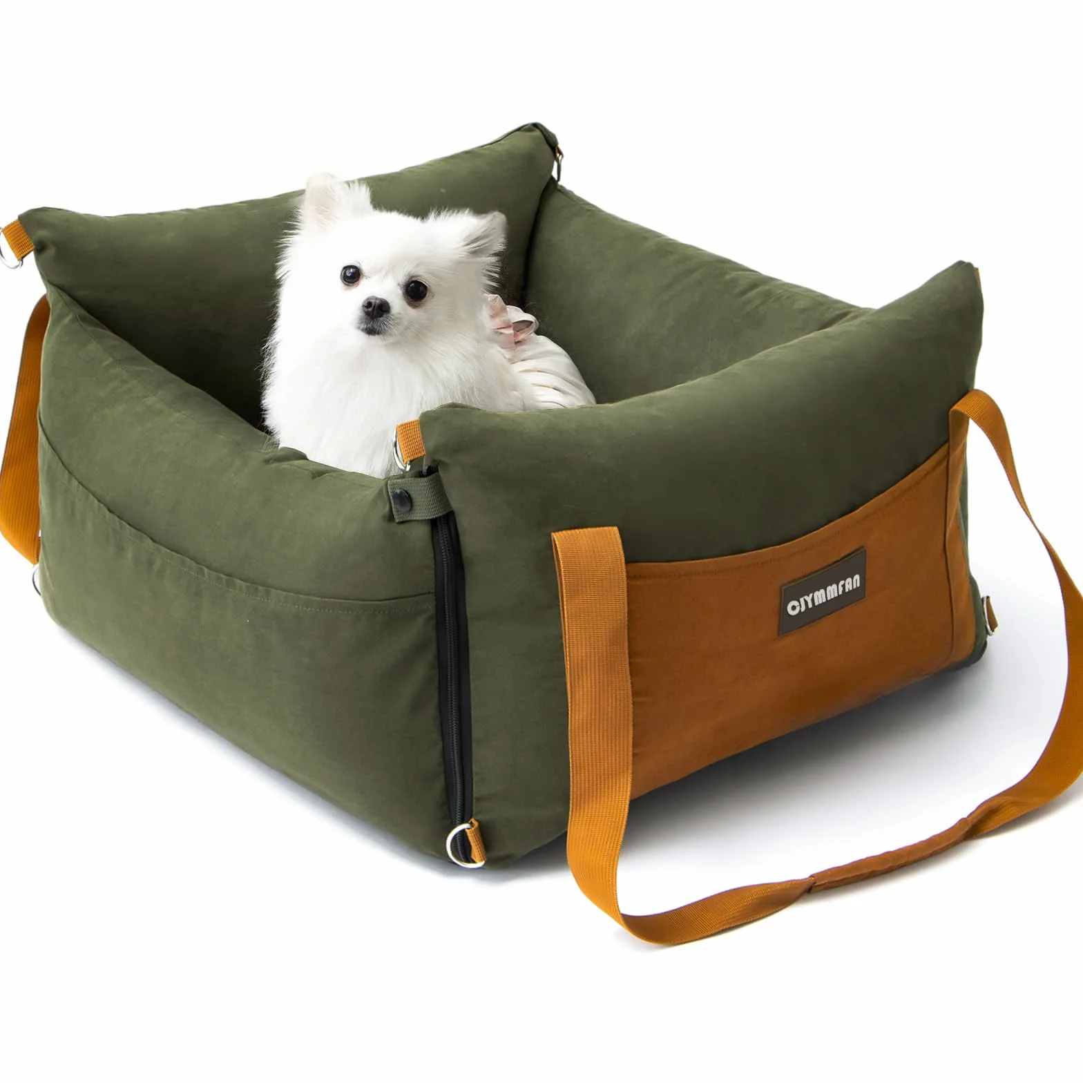 Seggiolino auto per cani di piccola taglia sotto i 15 kg, per cani di piccola taglia con zona di riposo allungabile, rimovibile e lavabile, cuccia per cani con scomparti e cintura di sicurezza