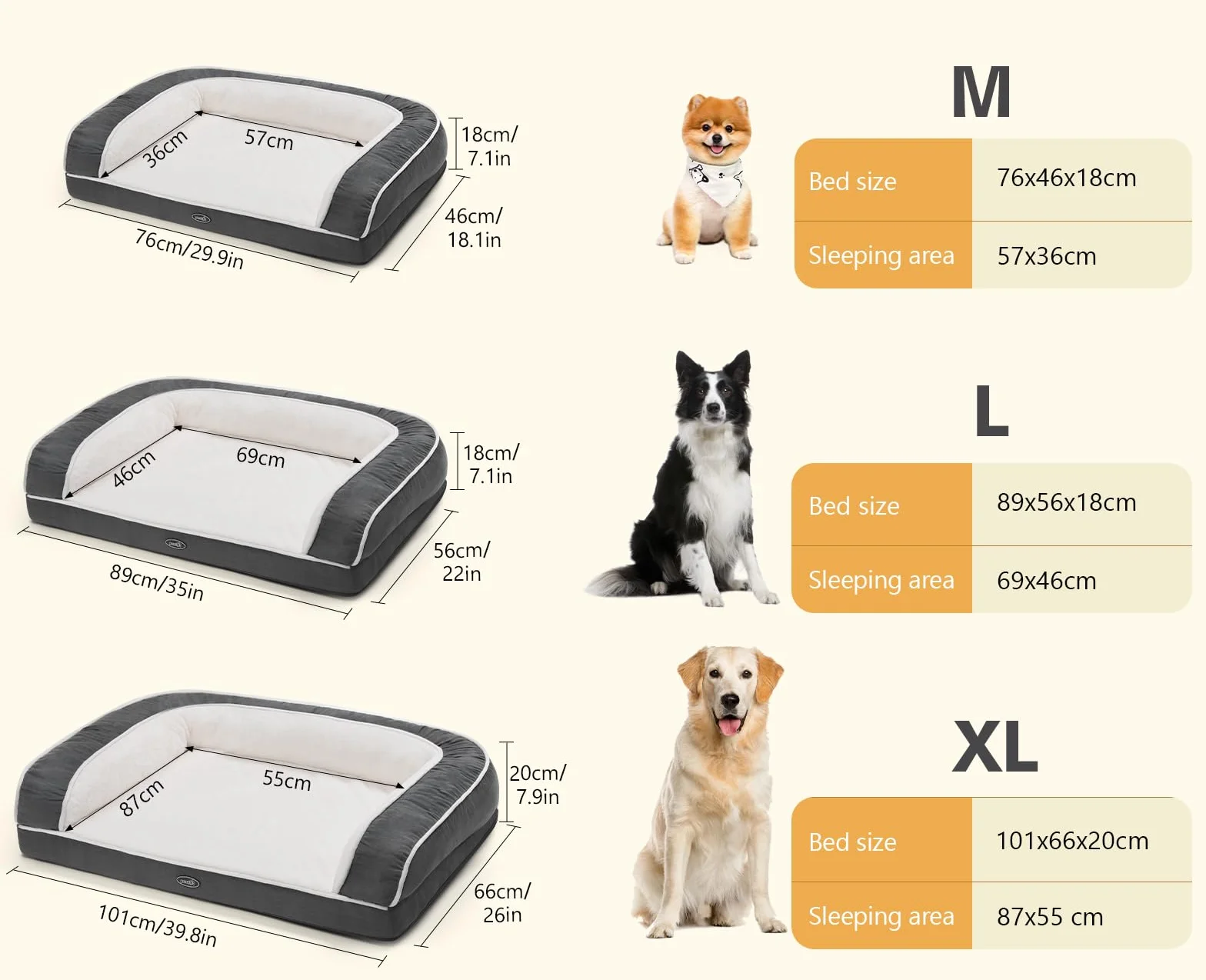 Pecute Divano Letto per Animali Domestici, Divanetto Relax per Cani, Cuccia Cane Gatto, Cuscino Cane di Un Intero Memory Foam a Forma di Uovo (XL 101 * 66 * 20 CM)