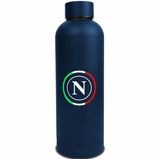 SSC NAPOLI Borraccia Termica Campioni, EA7, Blu, Prodotto Ufficiale
