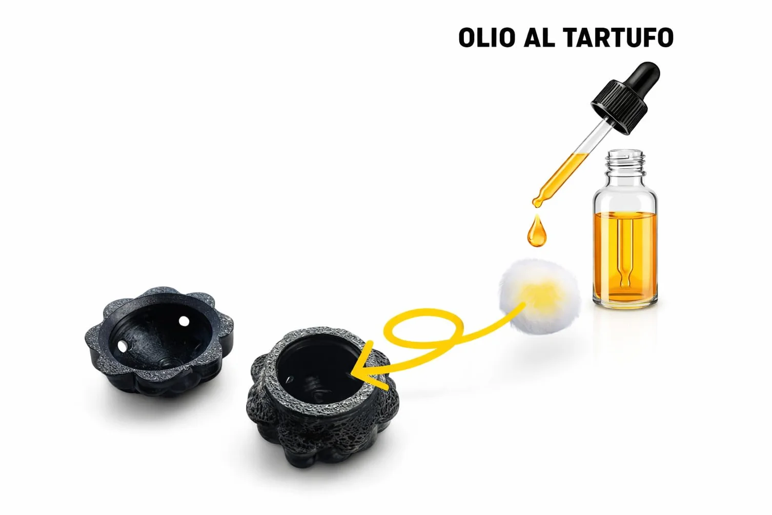 Generico Set 3 Tartufi Finti per Addestramento Cani – Tartufo da Allenamento in Plastica Nera, Contenitore per Olio al Tartufo (Non Incluso), Riutilizzabili – Ø 36×37 mm