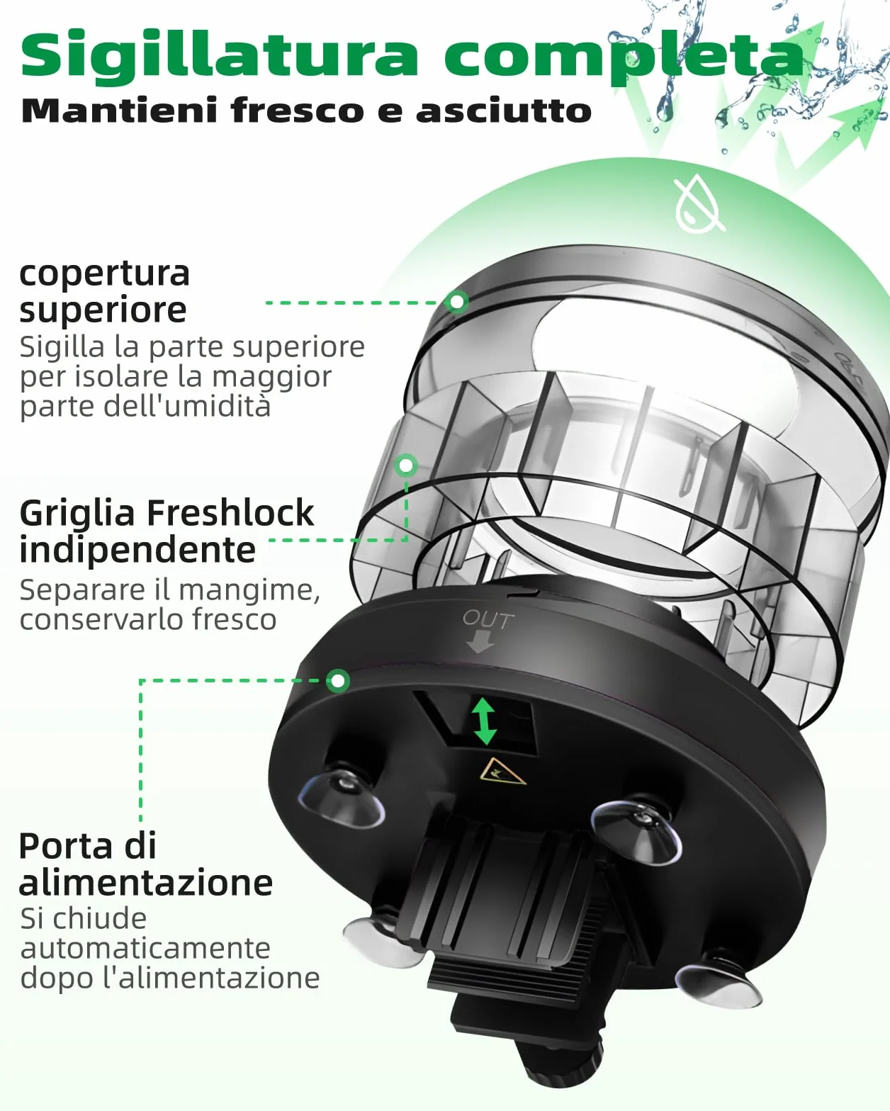 Papettly Mangiatoia Automatica Acquario - Distributore Automatico Cibo Pesci per Acquario per Rossi e Tartarughe con Cavo USB e Display LCD, Mangiatoia Pesci con Timer e Cucchiaio per Pesci